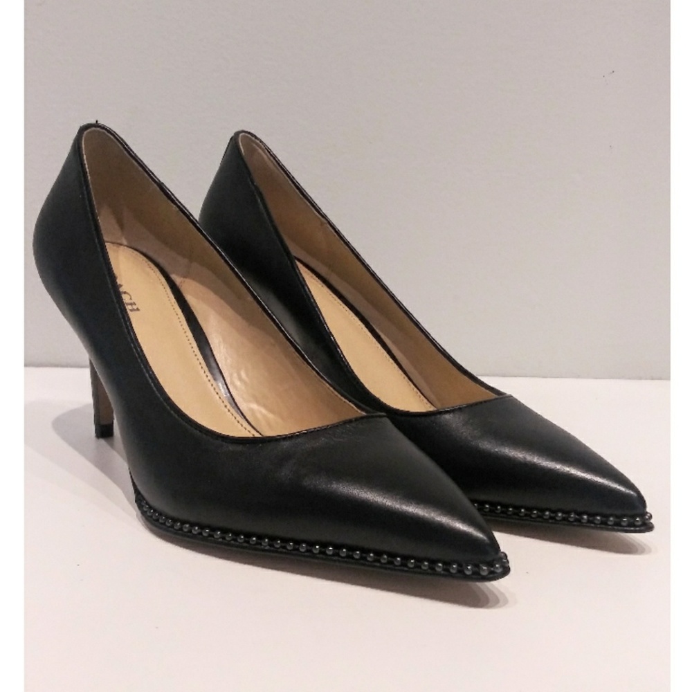 Coach Black Leather Heels